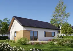 Drewniany dom całoroczny – DREWNOLANDIA V3, przestronne wnętrze i energooszczędne rozwiązania