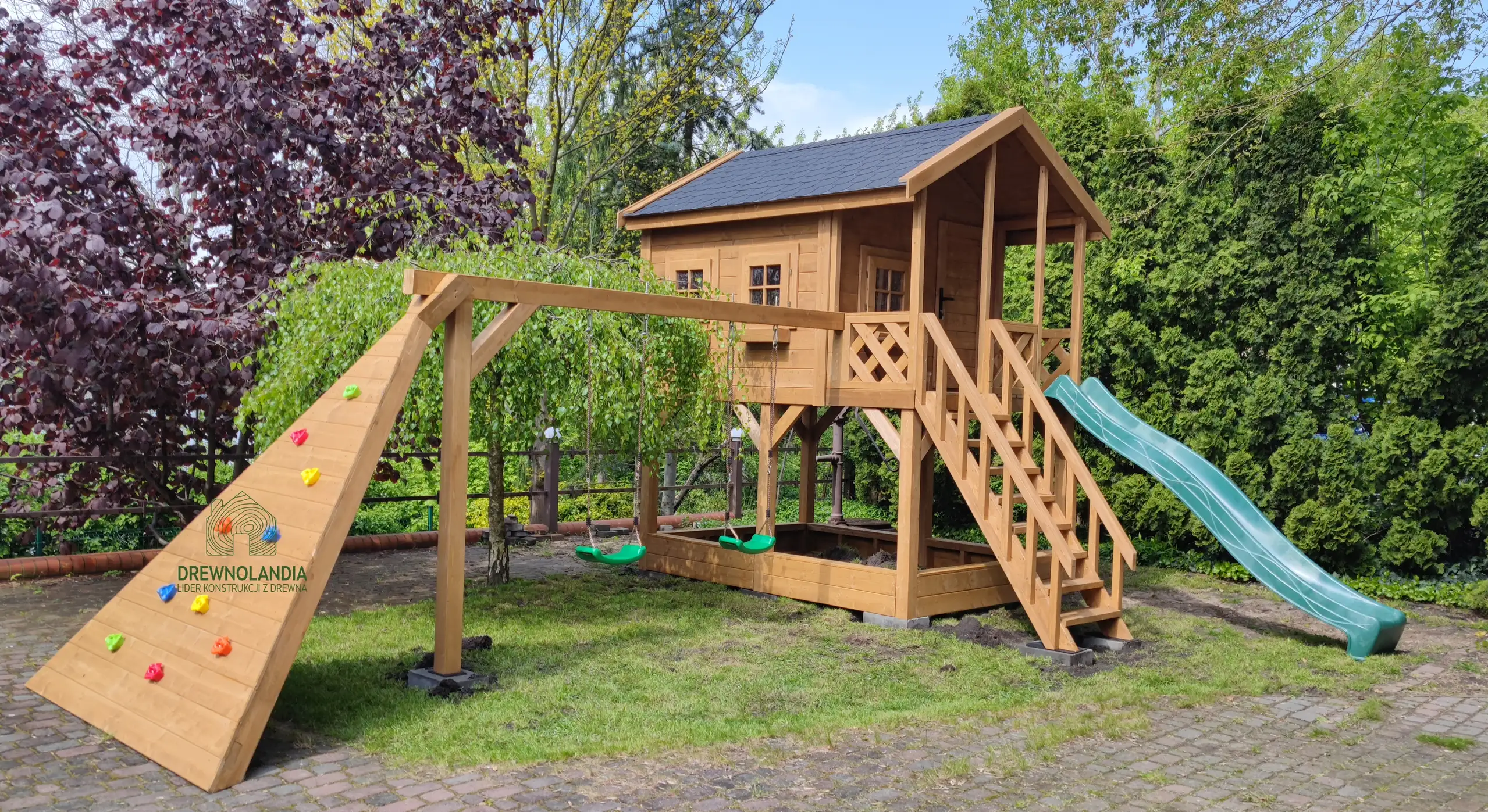 Domek ogrodowy Dla Dzieci Lolek - 2,8x2m z huśtawką 