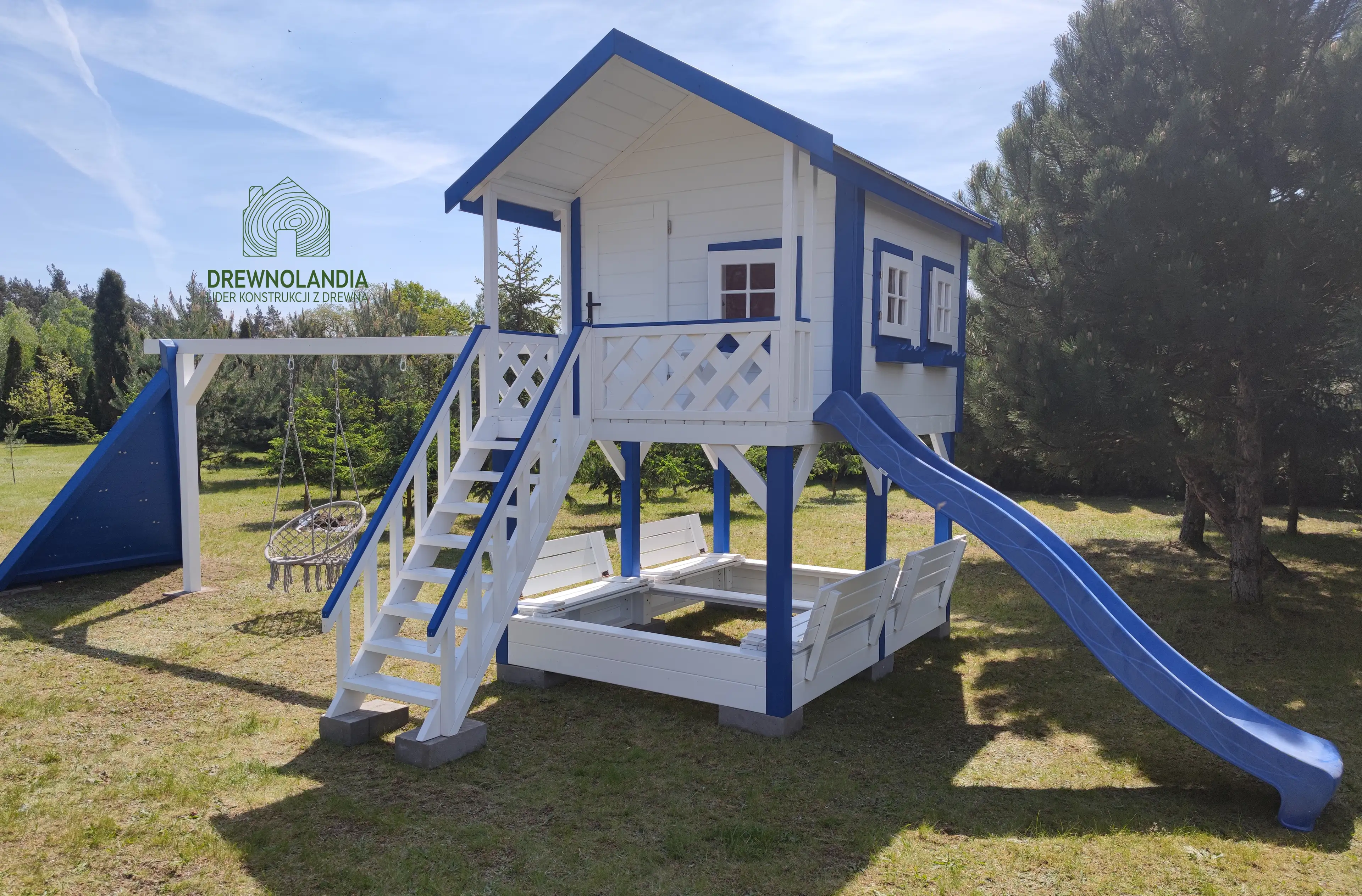 Domek ogrodowy dziecięcy z huśtawką, Lolek, idealny na rodzinne chwile na świeżym powietrzu