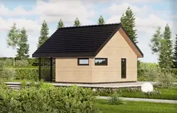 Drewniany domek z antresolą Wiktor IV V2 – funkcjonalny i nowoczesny design