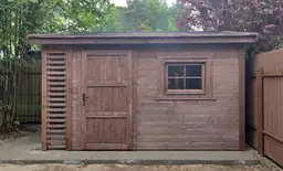 Gospodarczy domek z drewna Bonifacy, trwała konstrukcja do ogrodu