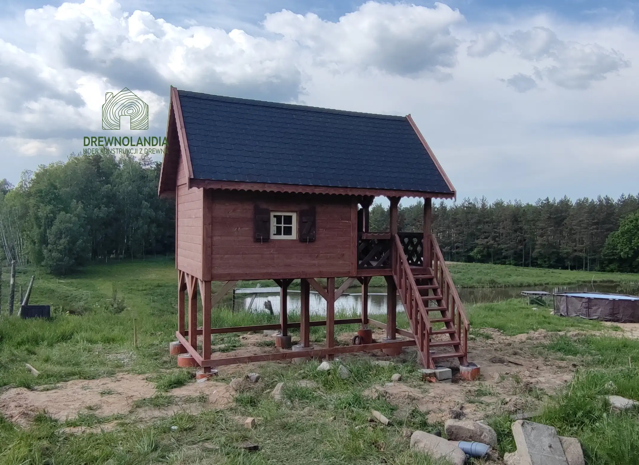 Kitty IV - domek dziecięcy z drewna, przestrzeń 10 m2