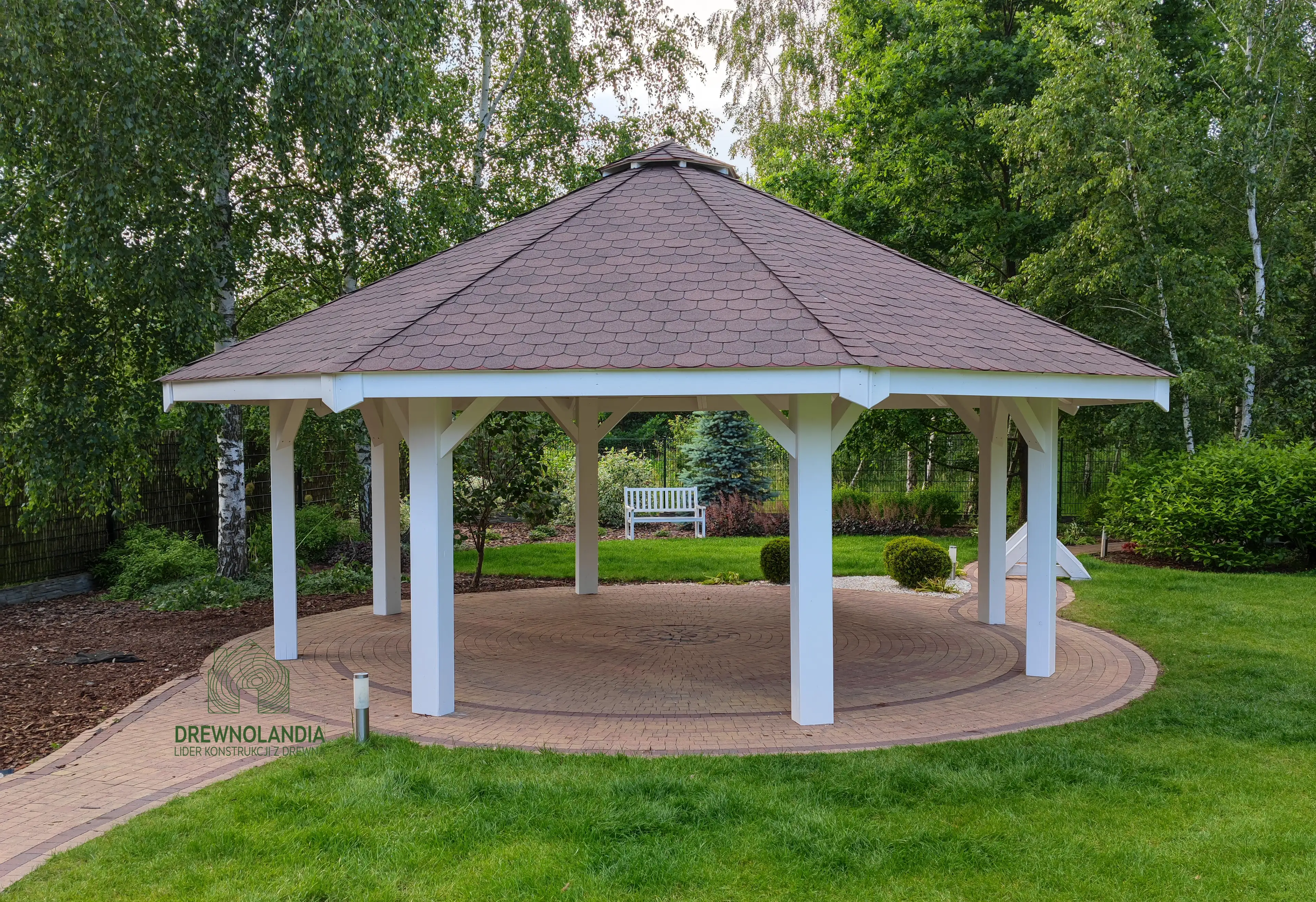 Drewniana ośmiokątna altana Eliza 5 m, idealna do przestronnych ogrodów
