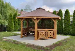 Sześciokątna altana ogrodowa Eliza z drewna, idealna na spotkania w ogrodzie