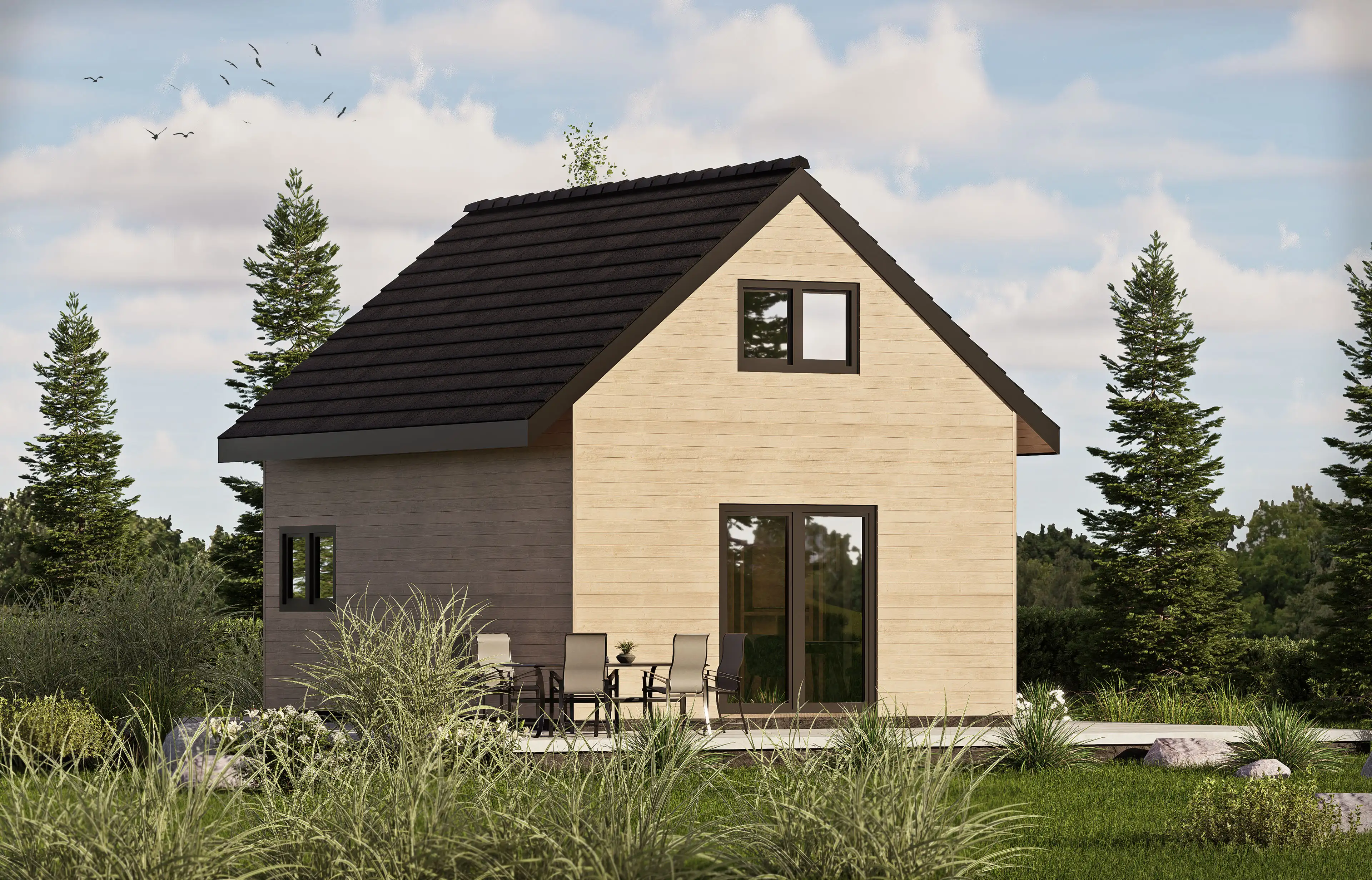 Drewniany domek letniskowy Janusz – przestronny projekt 7x5 m