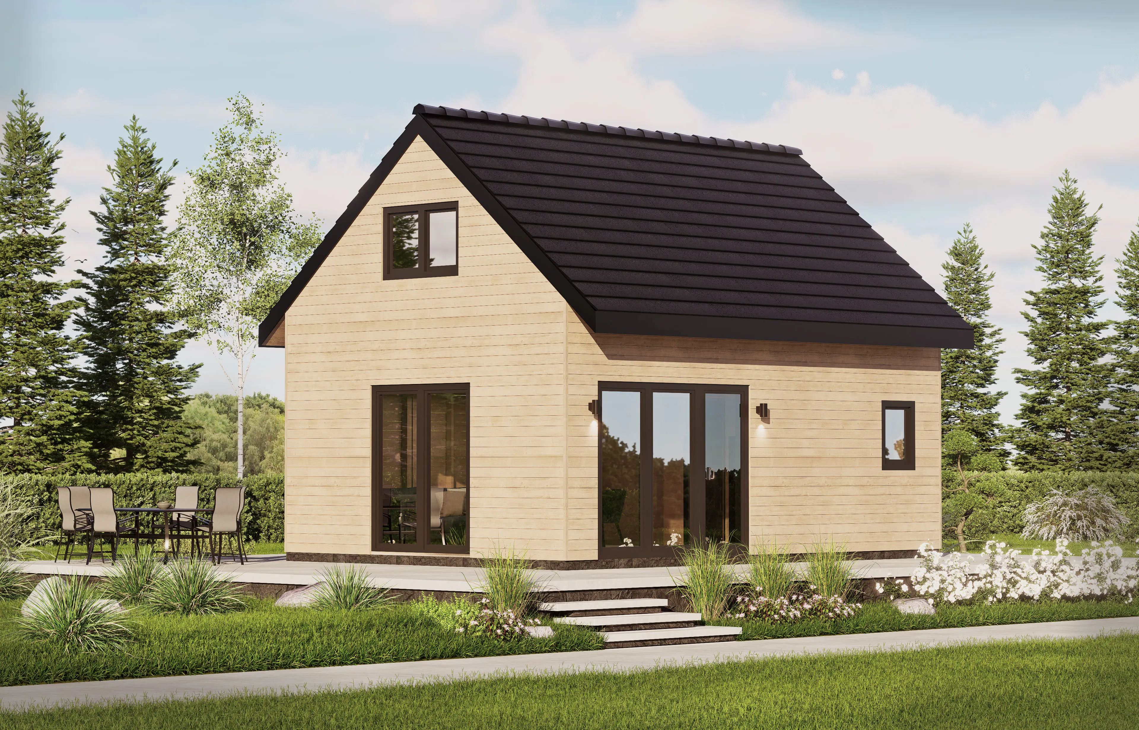 Drewniany domek 35m² – idealny na działkę lub rekreacyjny teren