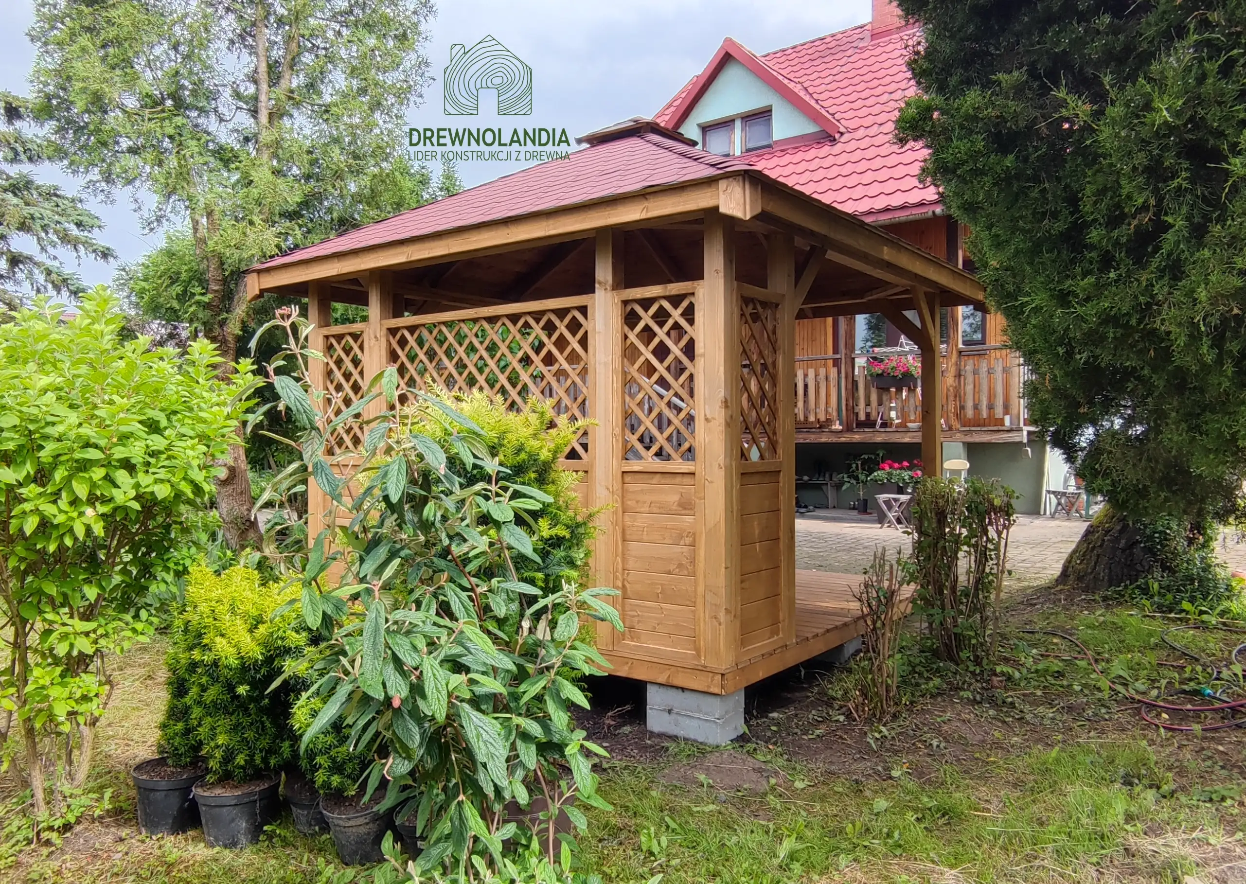 Altanka prostokątna Ilona – drewniana konstrukcja – wymiary 3x3m