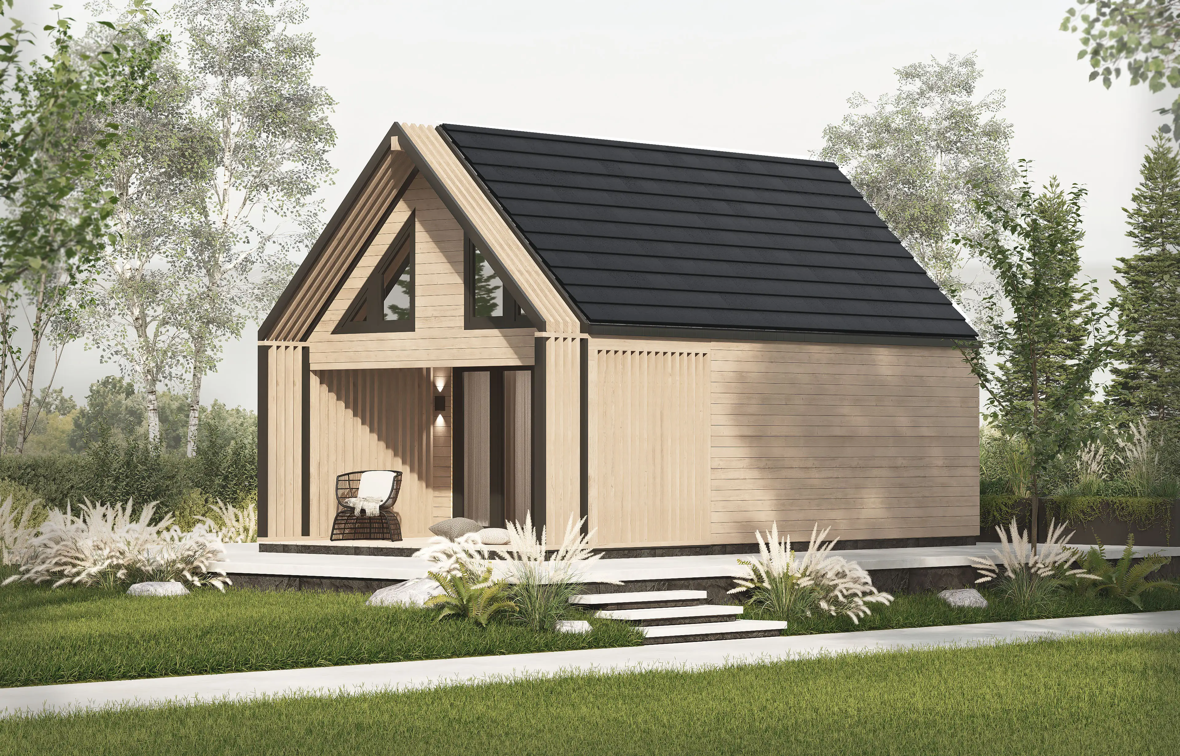 Drewniany domek Amadeusz IV V2 – komfortowe rozwiązanie na małe działki