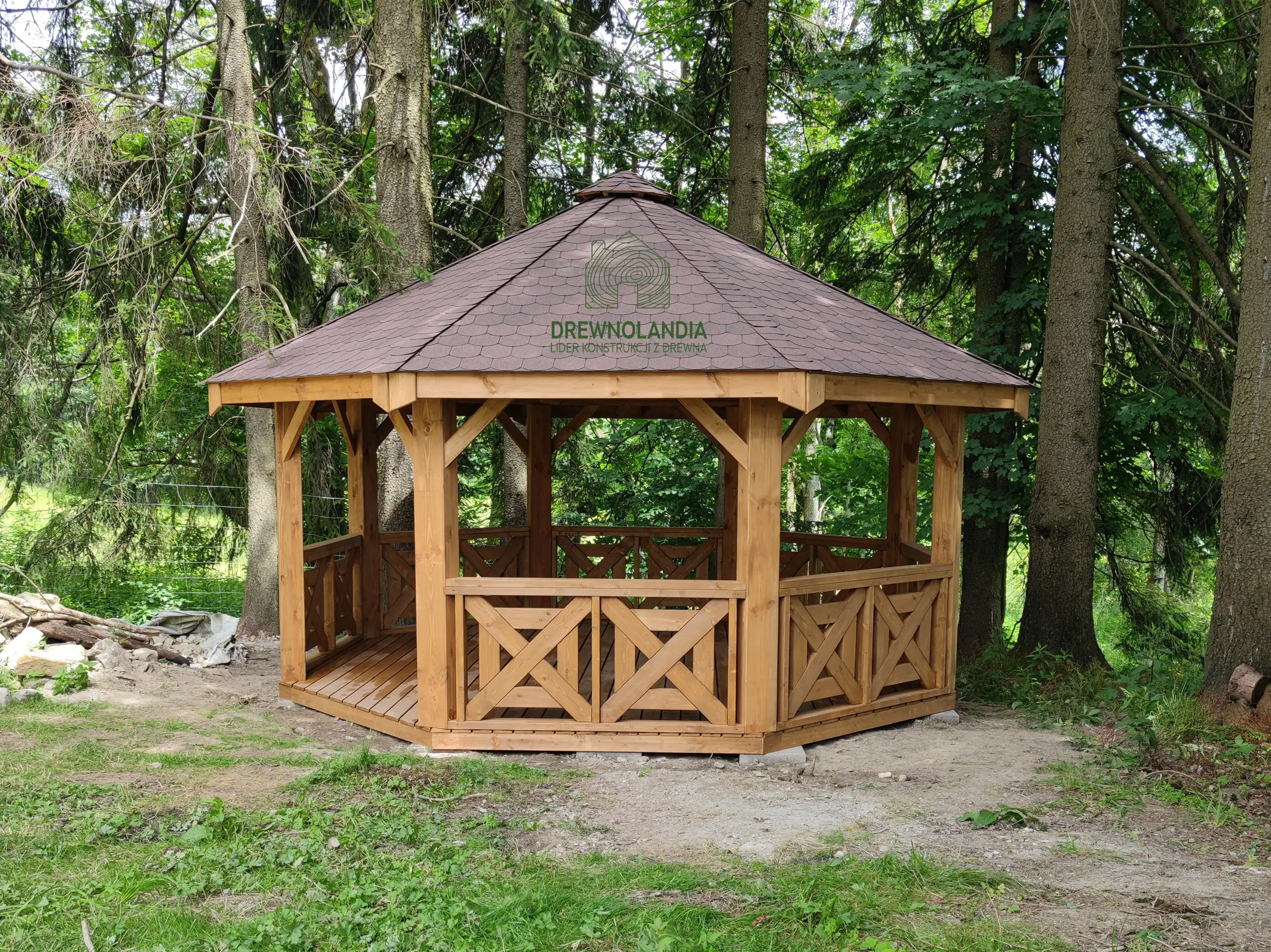 Drewniana altana ogrodowa Eliza 5 m, przestronna i elegancka konstrukcja do ogrodu