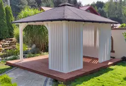 Altana Nela – biała 4x4 m, widok na nowoczesną konstrukcję