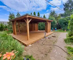 Duża altana ogrodowa Nela – wymiary 6,5x4,5 m, widok od frontu