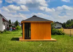 Drewniana altana ogrodowa Branda – widok z boku, wymiary 3x3 m