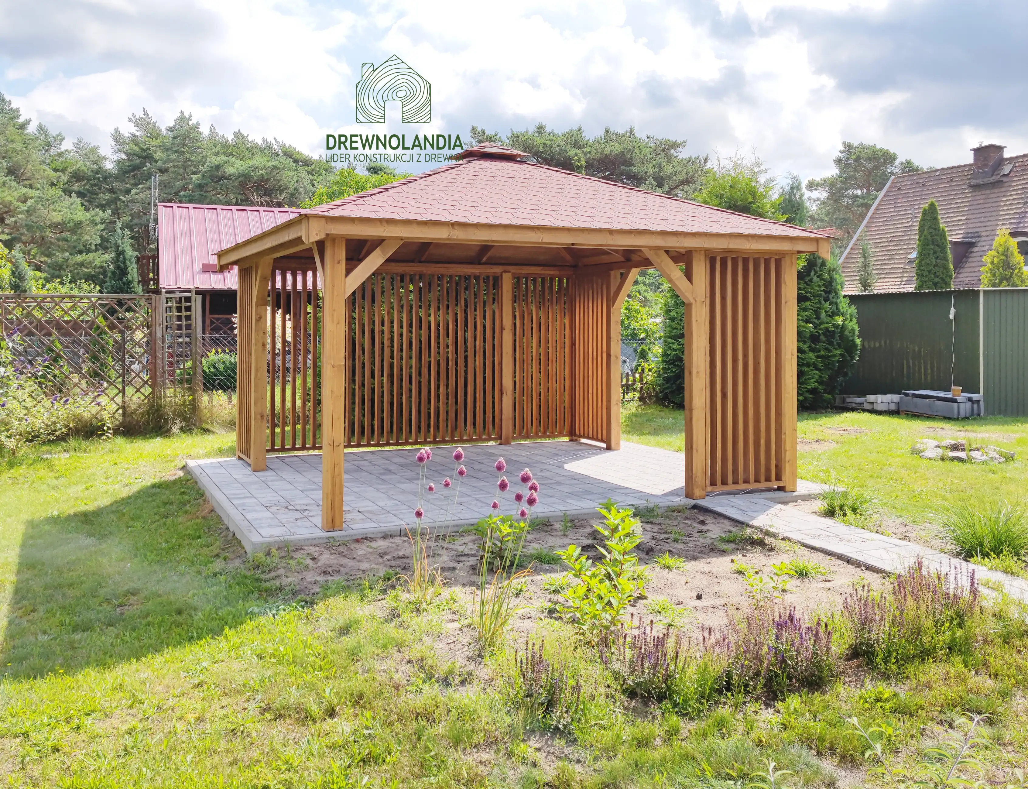 Altanka ogrodowa 4x4 m z drewna – model Nela