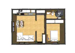 Drewniany domek rekreacyjny całoroczny CRK5 PLUS - jednorodzinny - 54 m² - zdjęcie 25