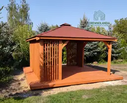 Altana ogrodowa Nela 4x4 m – nowoczesna konstrukcja od Drewnolandii