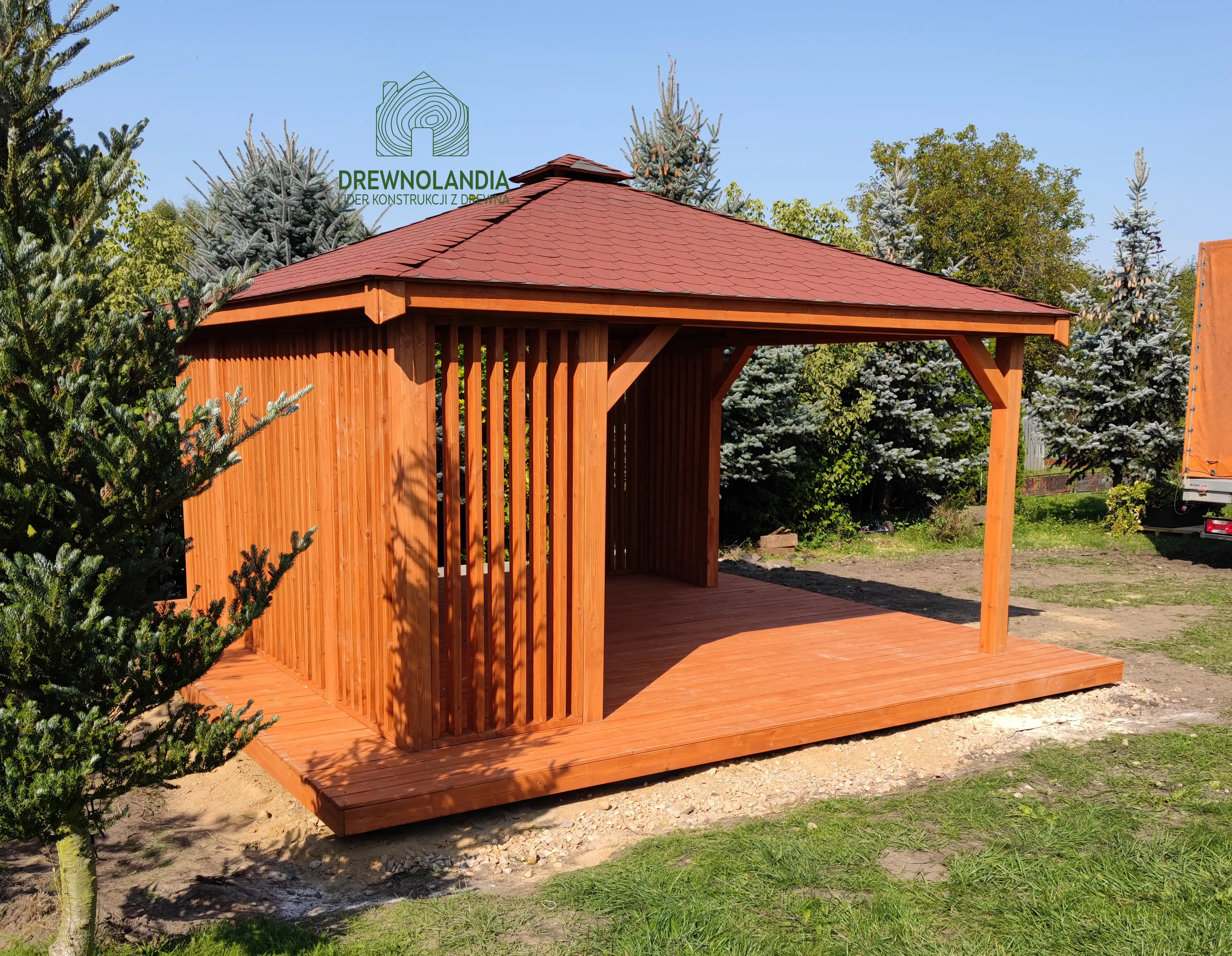 Nela – altanka ogrodowa z drewna, czterokątna, 4x4 m