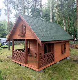 Duży Drewniany Domek Dla Dzieci Kitty IV - 4x2,5m z antresolą - zdjęcie 9