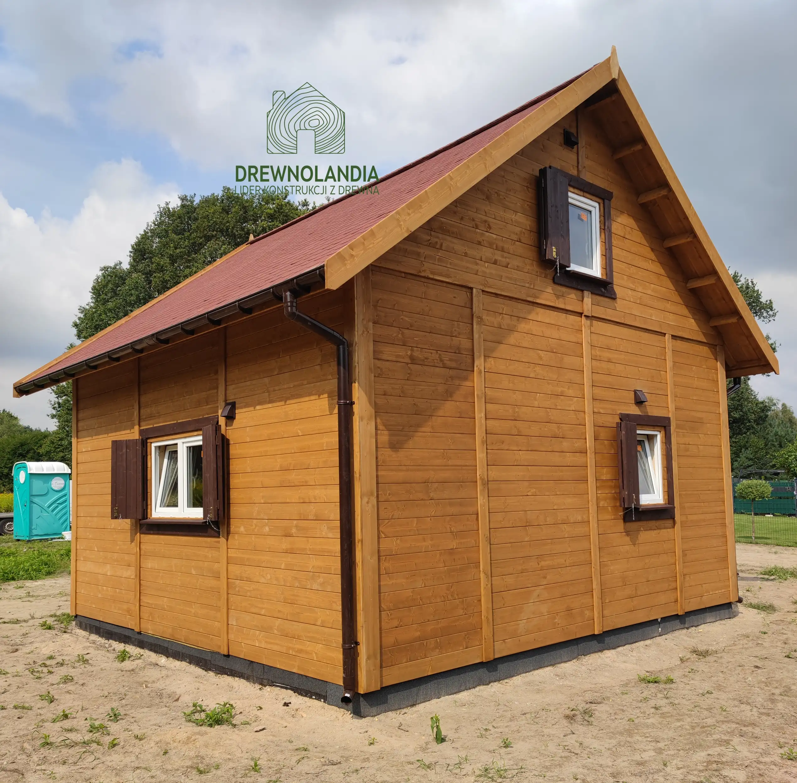 Domek Wiktor V – drewniany projekt letniskowy z antresolą o powierzchni 35 m²