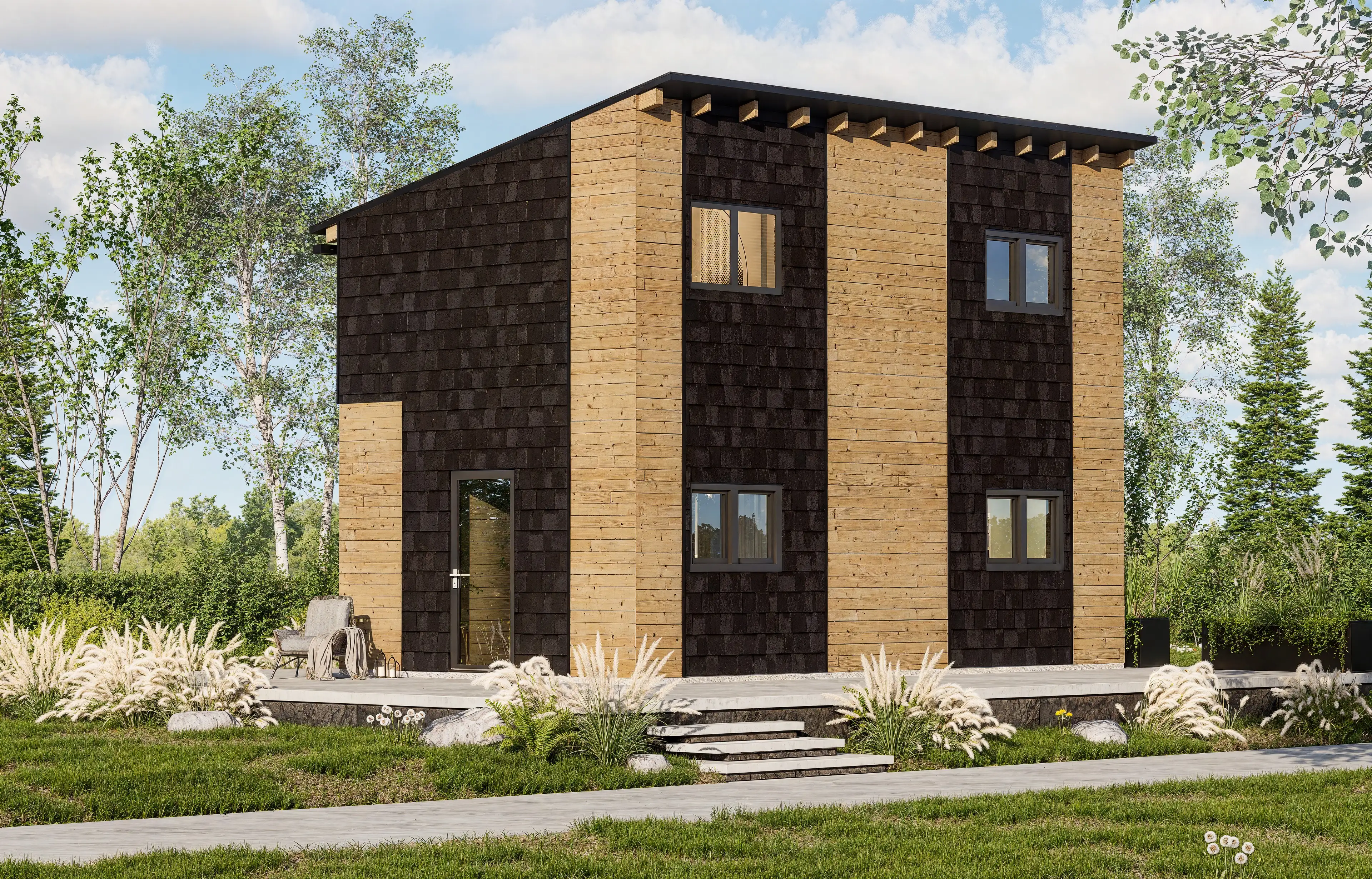 Modułowy domek CRP4 – 35 m² powierzchni w drewnianej konstrukcji