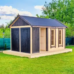 Drewniana altana, domek narzędziowy do ogrodu – Jacek, piękny i funkcjonalna