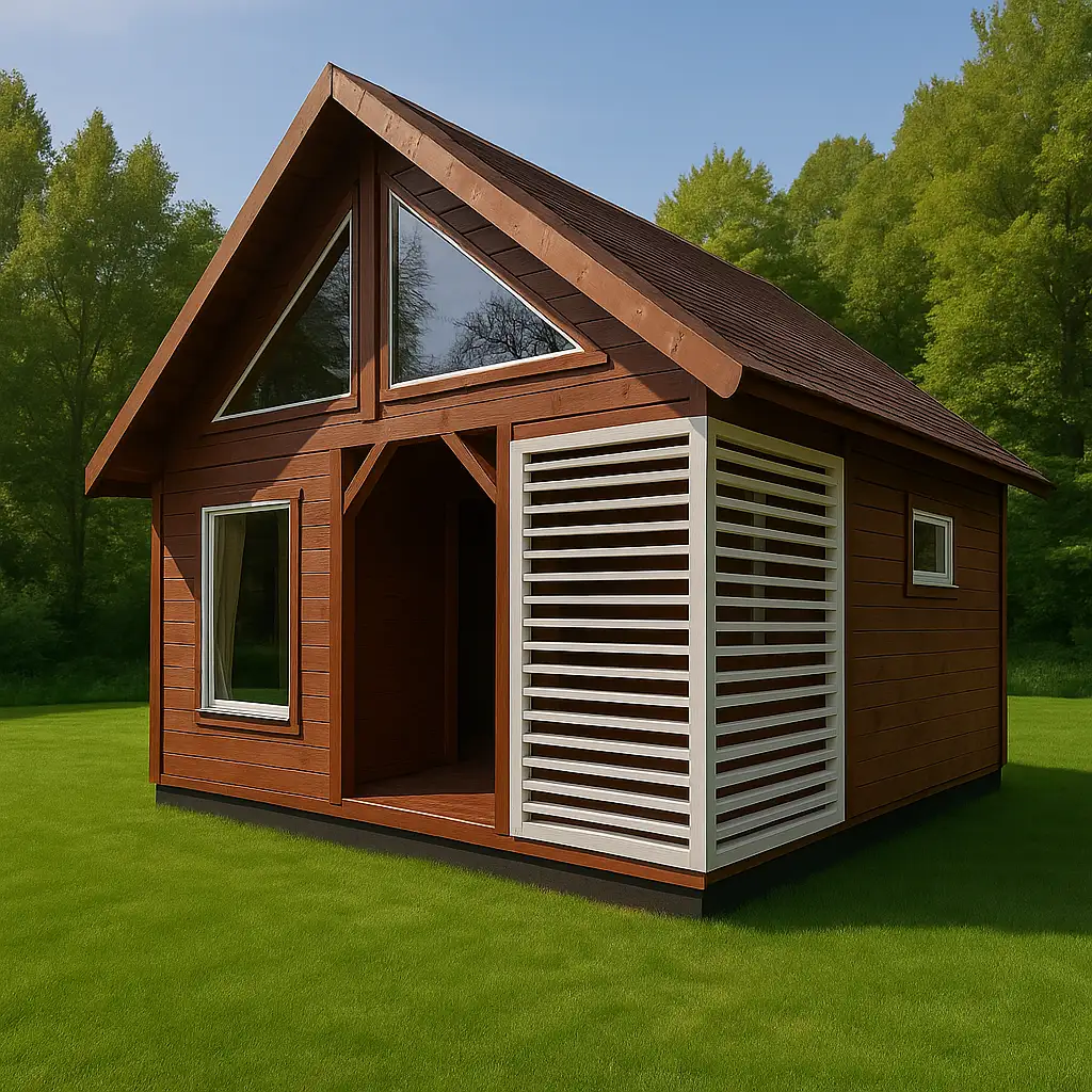 Domek letniskowy drewniany z antresolą Wiktor IV V2 – 35 m²