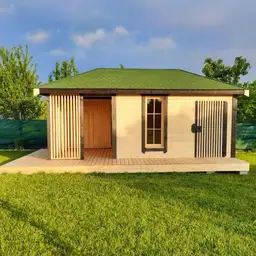 Drewniana altana, domek narzędziowy do ogrodu Wojtek, piękny i funkcjonalna. W stylu nowoczesnym loft. Ruchome deseczko żaluzja 