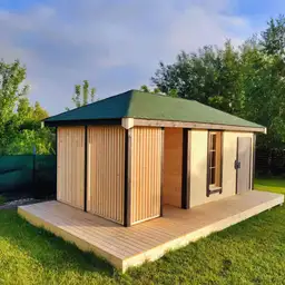 Nowoczesny domek. Nowoczesna altana. Nowoczesny design, loft.