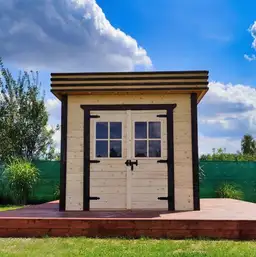 Domek narzędziowy drewniany w stylu nowoczesnym 