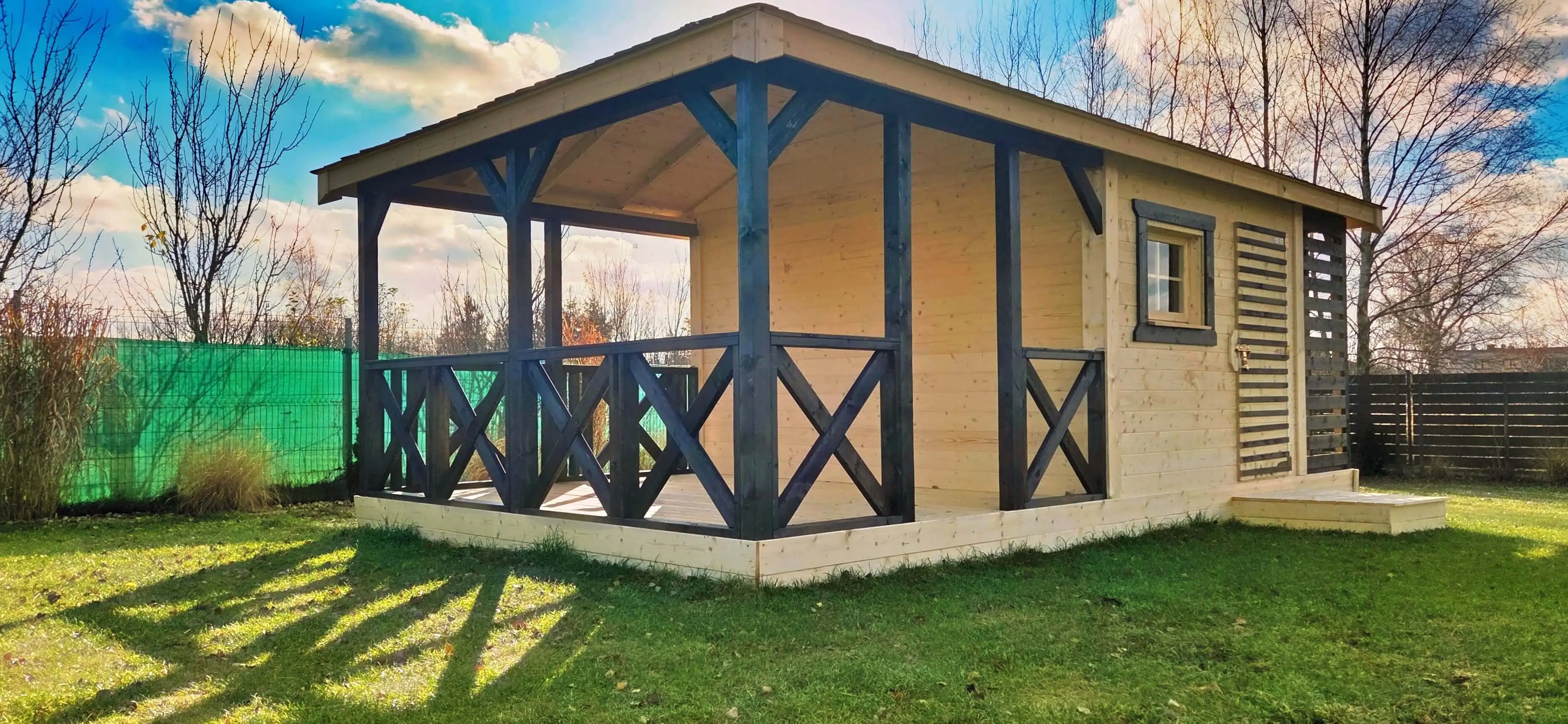 Altana z domkiem i drewutnią Ludwik v1 - 7x3m