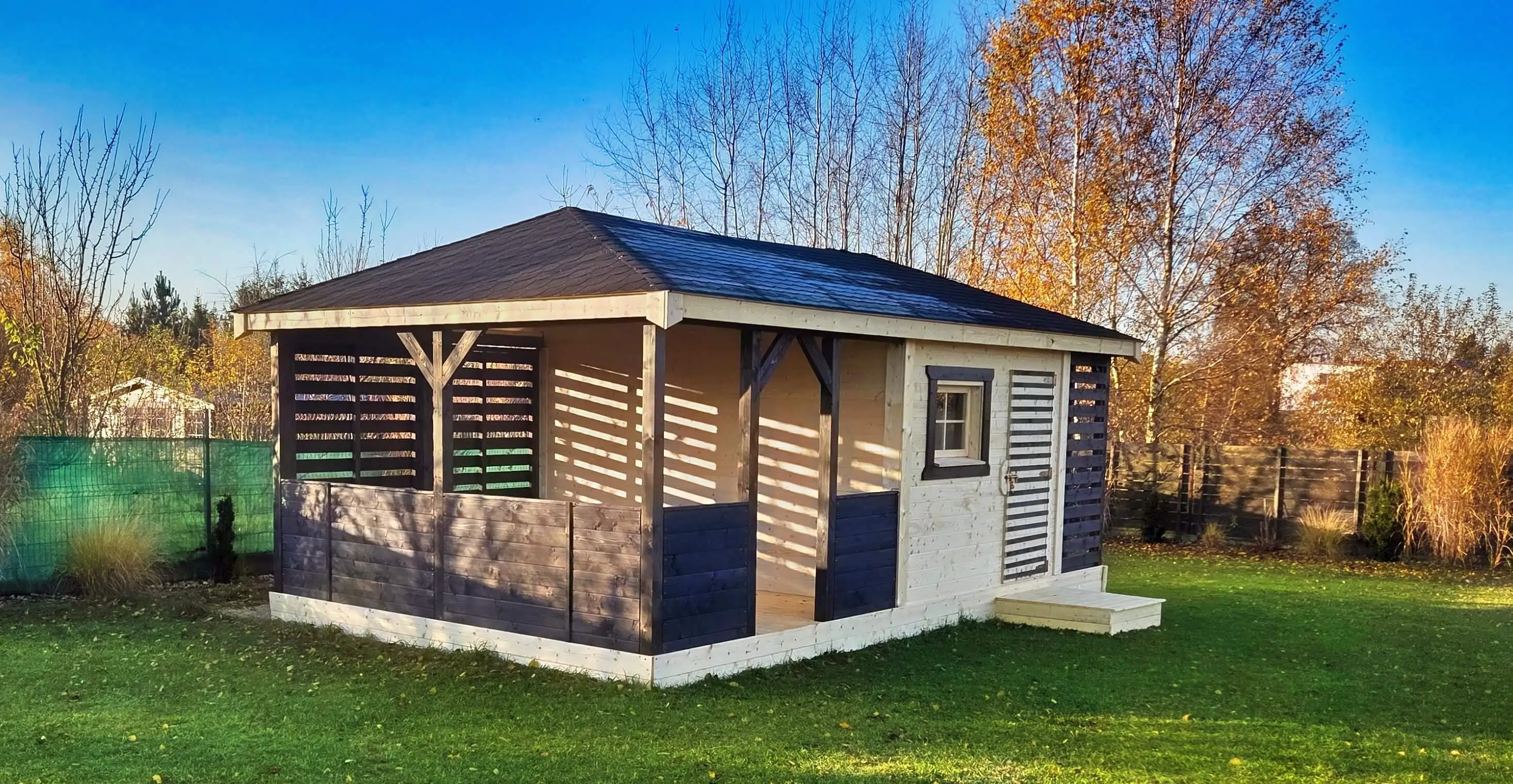 Altana Premium z Domkiem i Drewutnią Ludwik v3 6×4 m