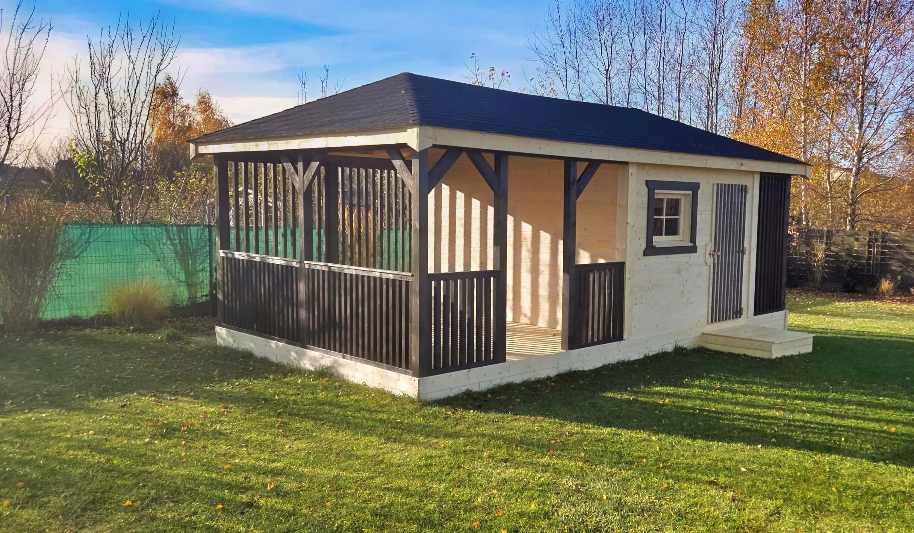 Altana Rekreacyjna z Domkiem i drewutnią Ludwik v4 7×4 m