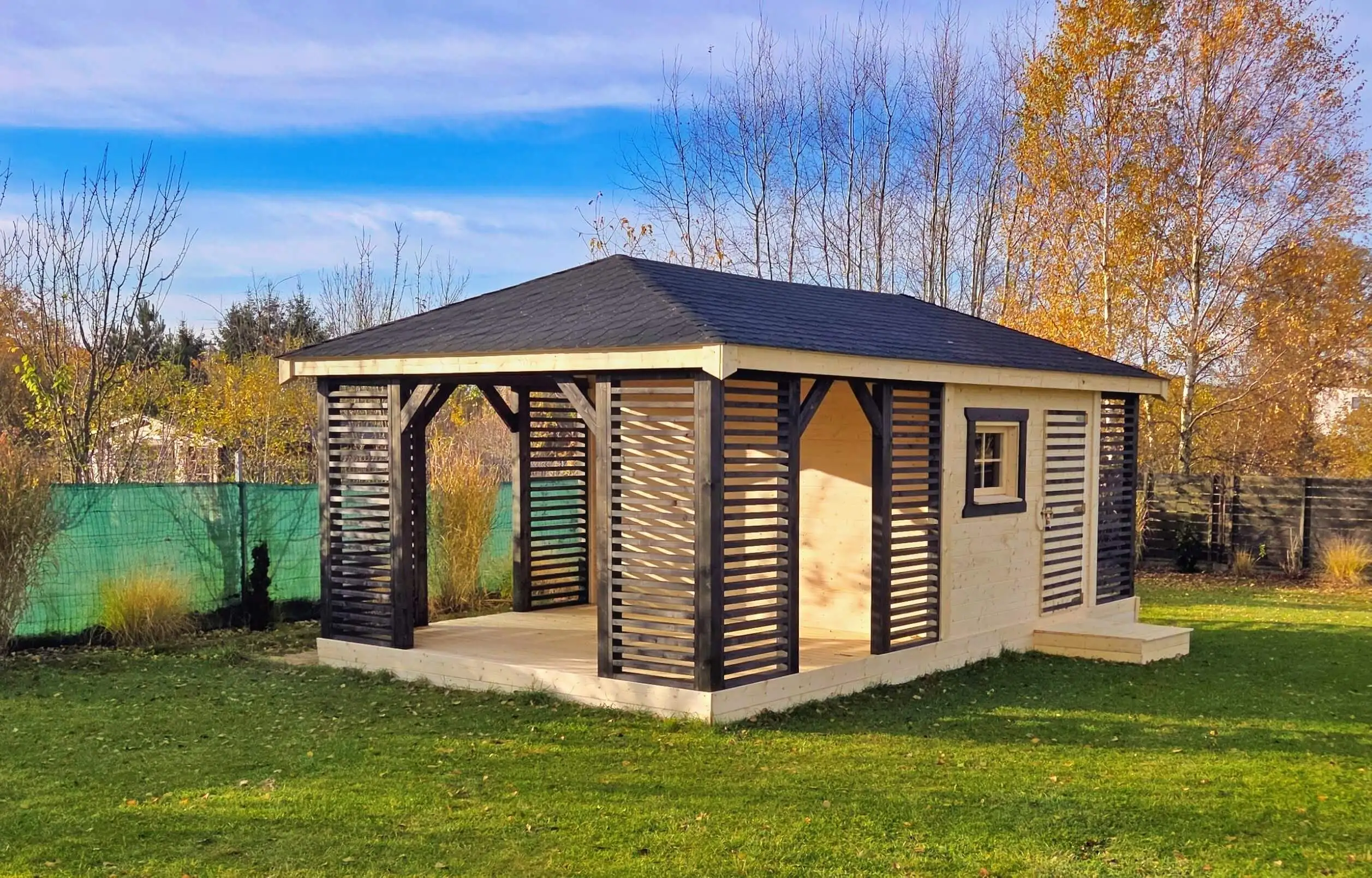 Zabudowa Ogrodowa 3w1: Altana, Domek, Drewutnia Ludwik v5 7×3 m