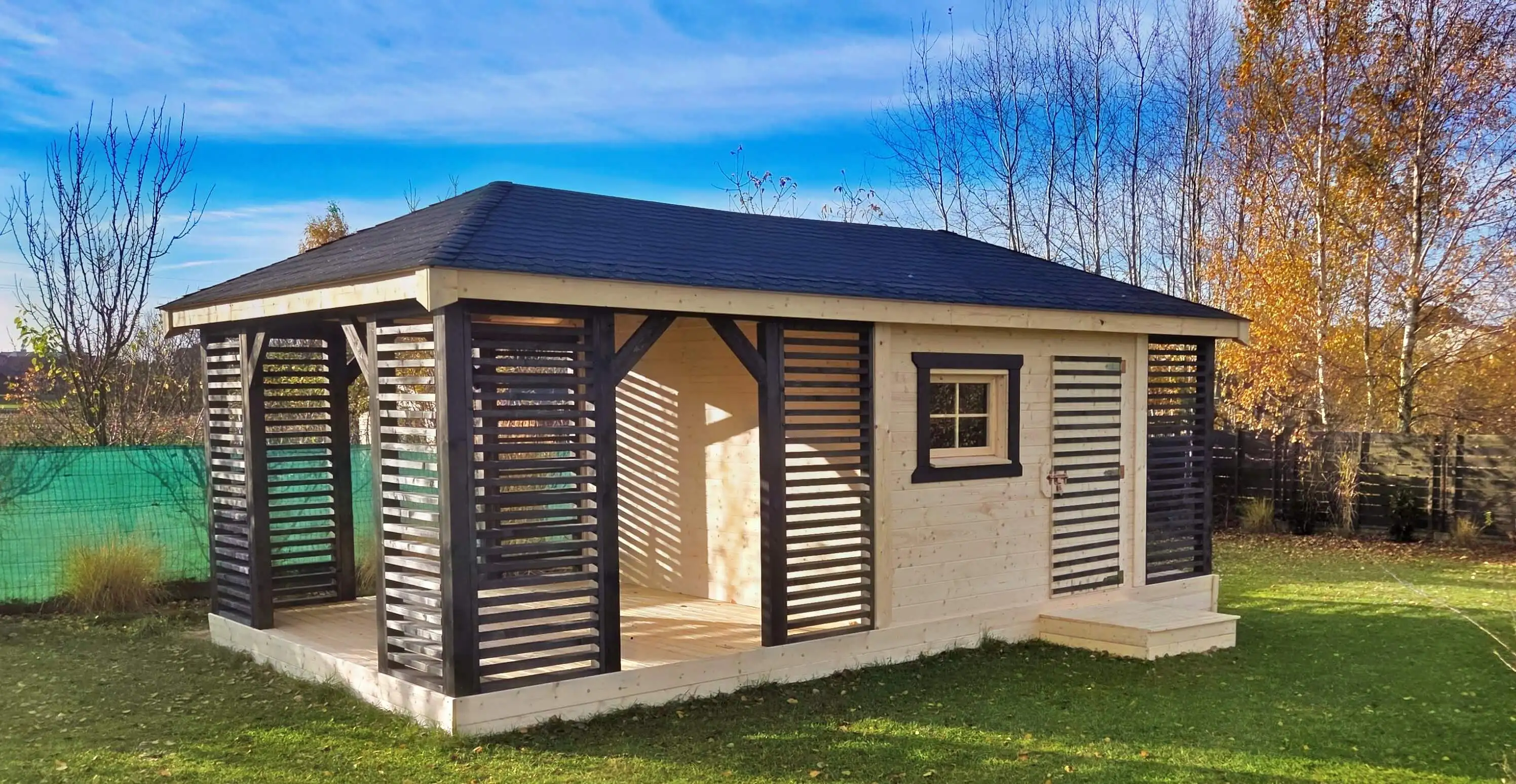 Zabudowa Ogrodowa 3w1: Altana, Domek, Drewutnia Ludwik v5 7×3 m