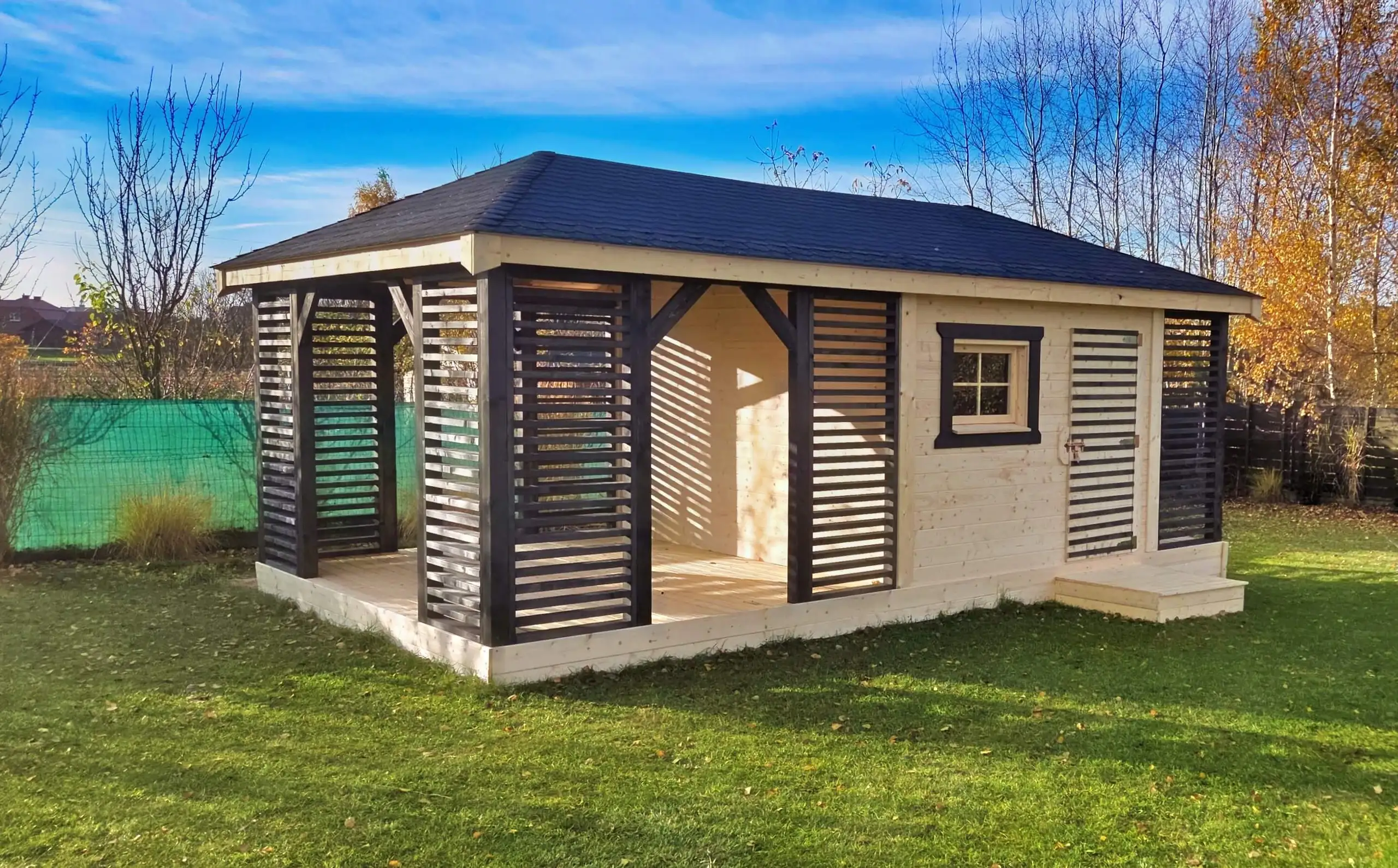 Zabudowa Ogrodowa 3w1: Altana, Domek, Drewutnia Ludwik v5 7×3 m