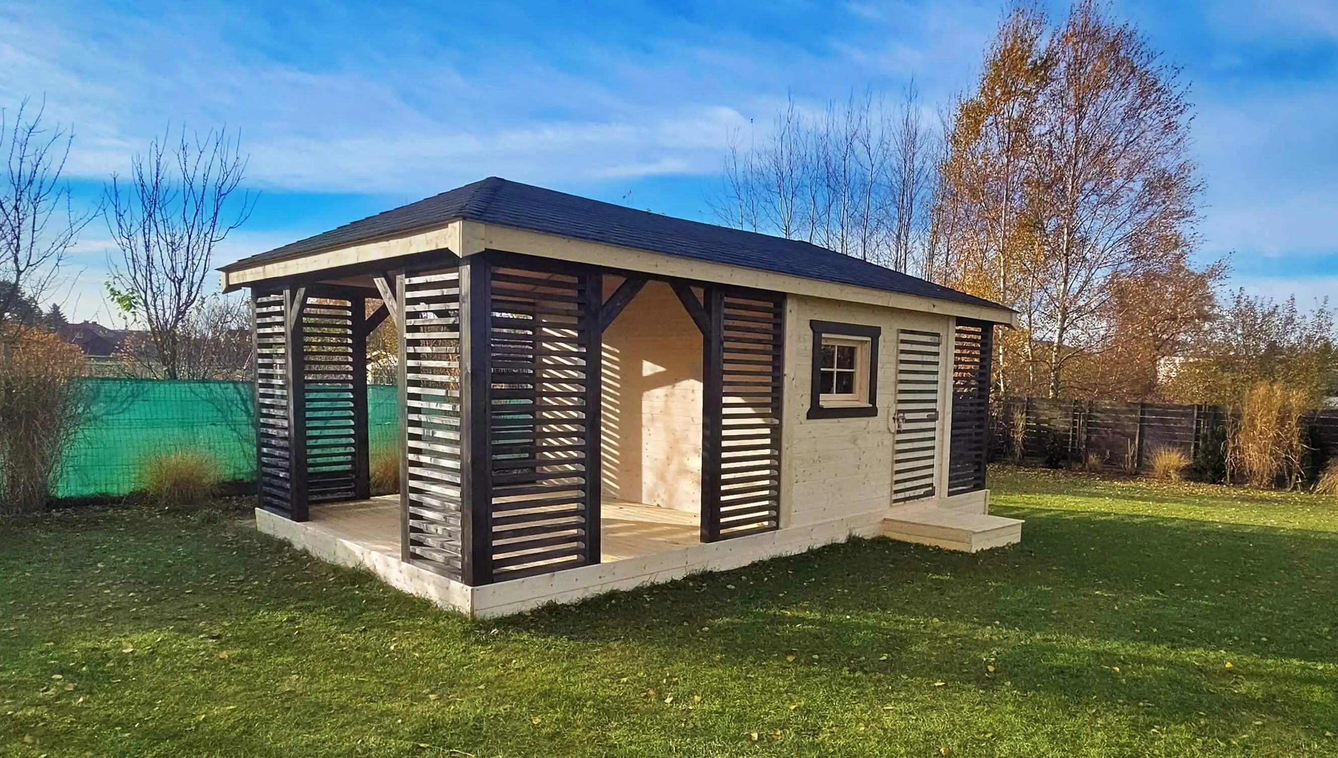 Zabudowa Ogrodowa 3w1: Altana, Domek, Drewutnia Ludwik v5 7×3 m