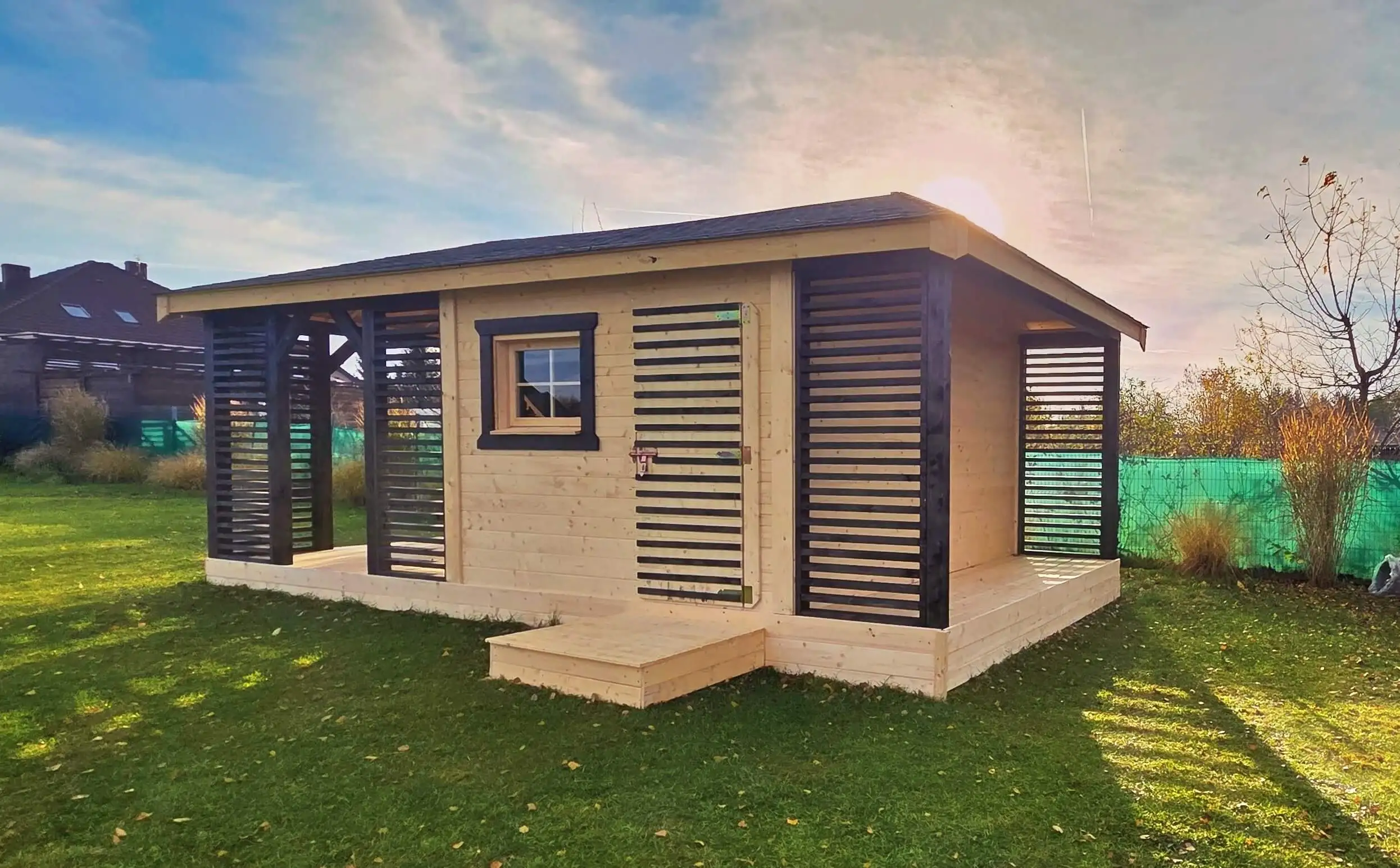 Zabudowa Ogrodowa 3w1: Altana, Domek, Drewutnia Ludwik v5 7×3 m