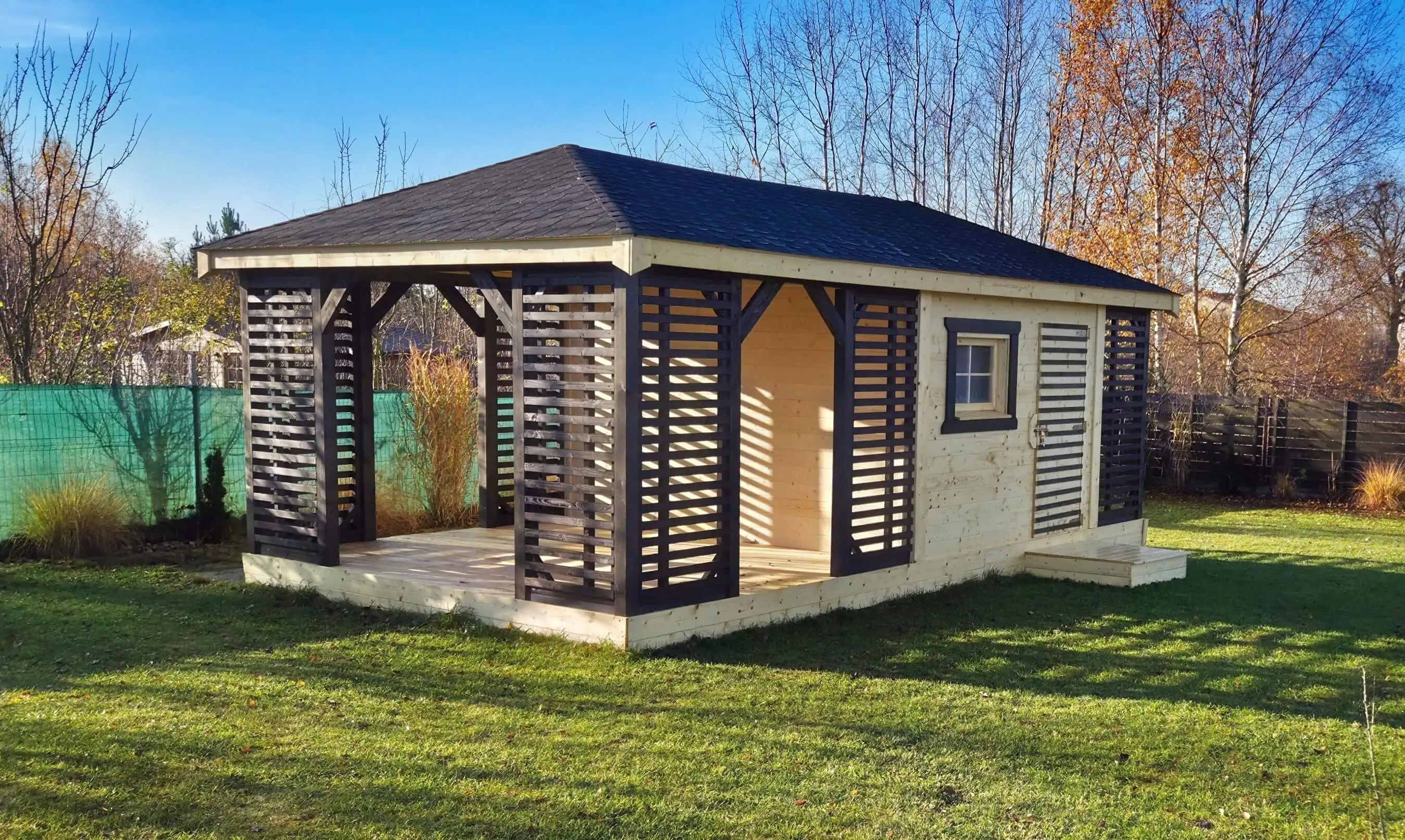 Zabudowa Ogrodowa 3w1: Altana, Domek, Drewutnia Ludwik v5 7×3 m