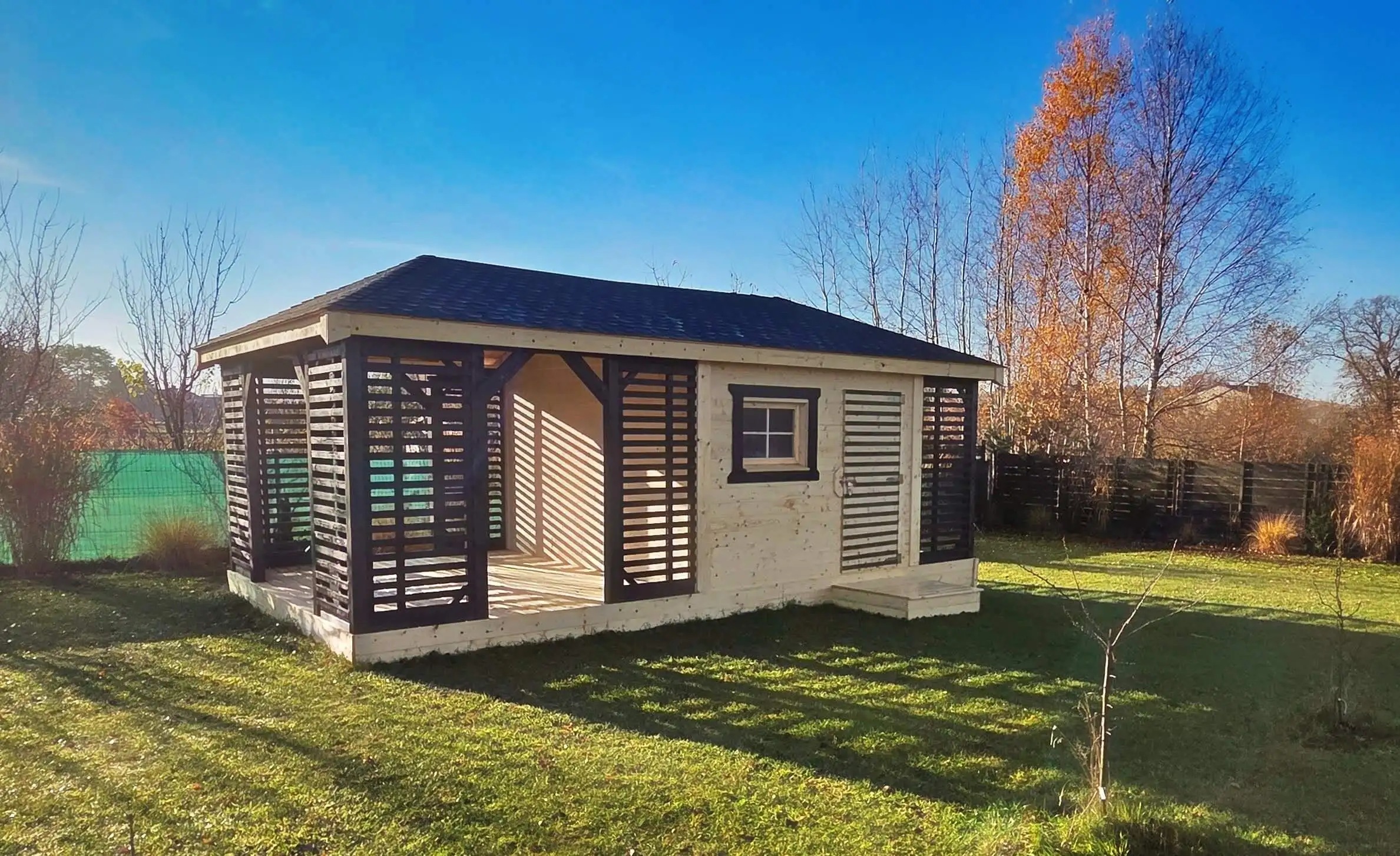 Zabudowa Ogrodowa 3w1: Altana, Domek, Drewutnia Ludwik v5 7×3 m