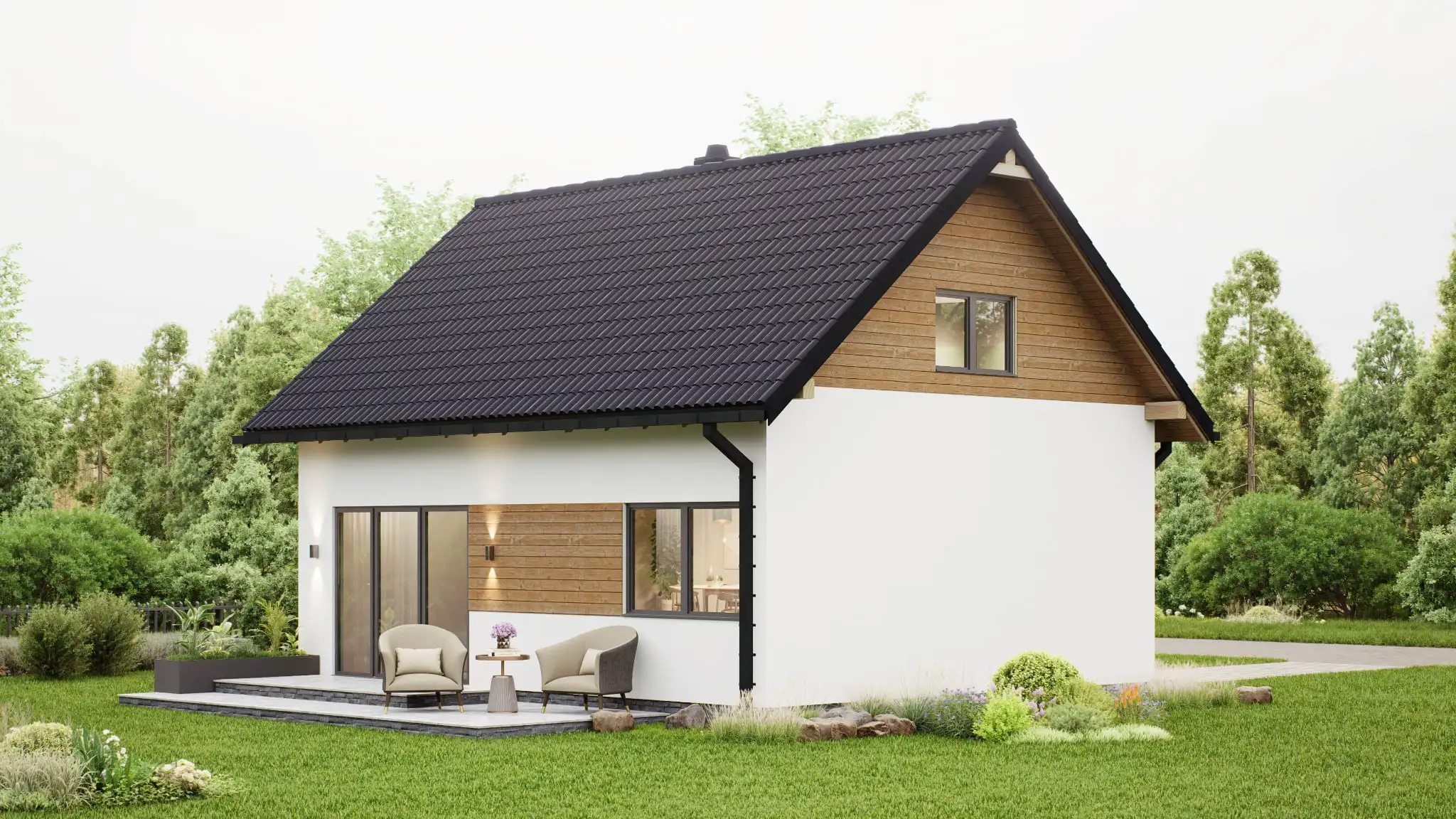 Najtańszy Dom Całoroczny w Polsce CLT3 – WT2021 – 50 m² + Poddasze