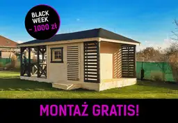 Altana z domkiem i drewutnią Ludwik v1 - 7x3m - zdjęcie 1