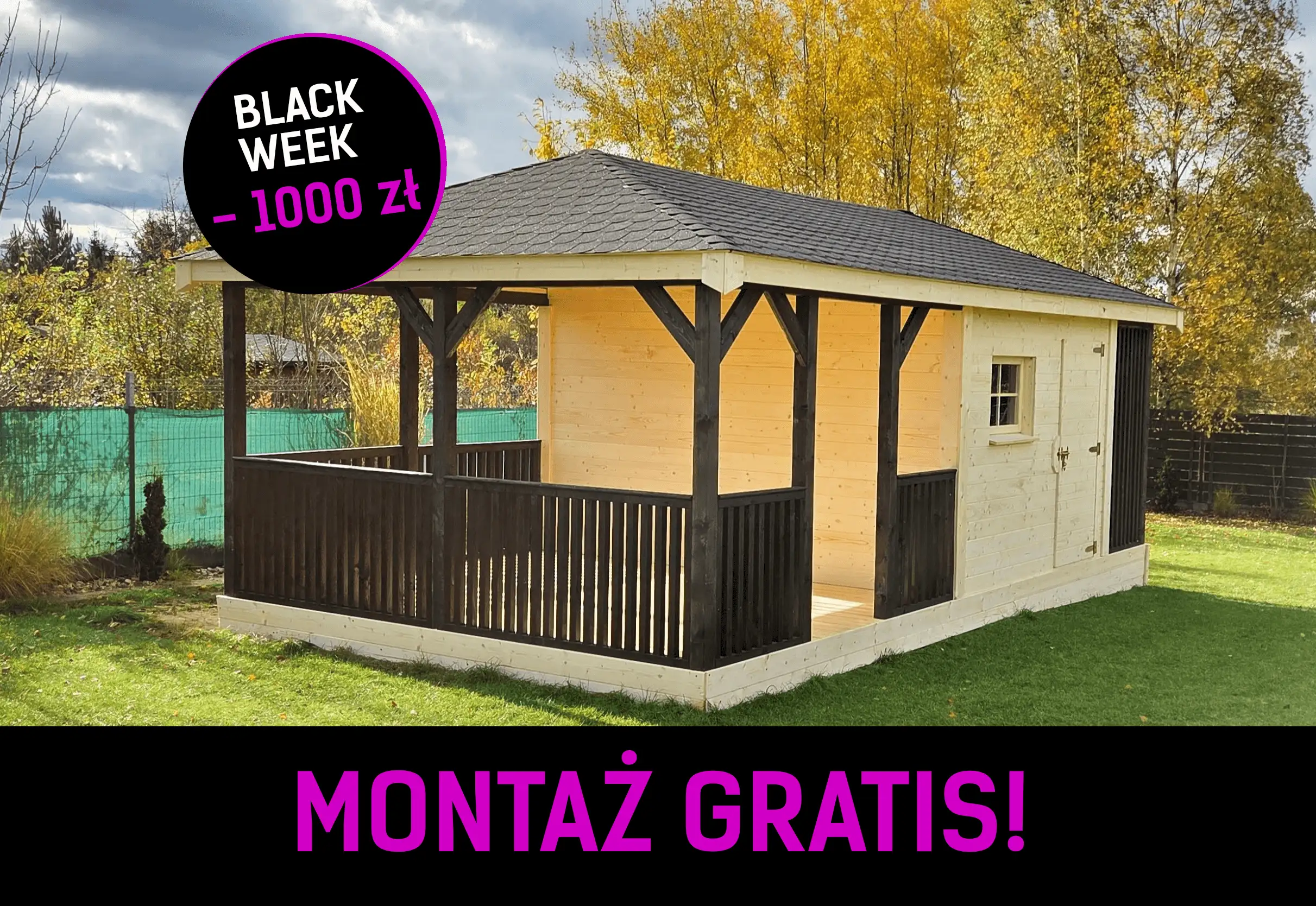 Modułowy Domek z Altaną i Drewutnią Ludwik v2 6×3 m