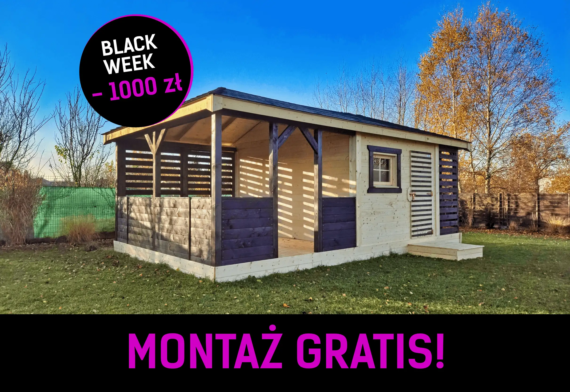 Altana Premium z Domkiem i Drewutnią Ludwik v3 6×4 m