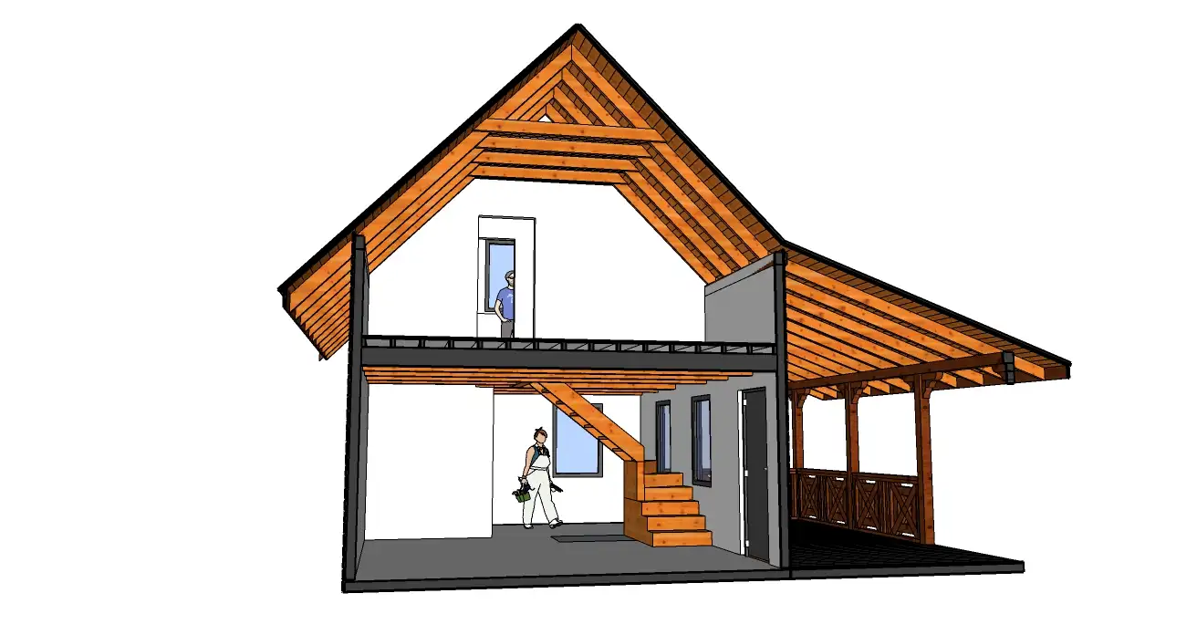 Domek Albert III SSO 7mx5m +taras 7mx3m