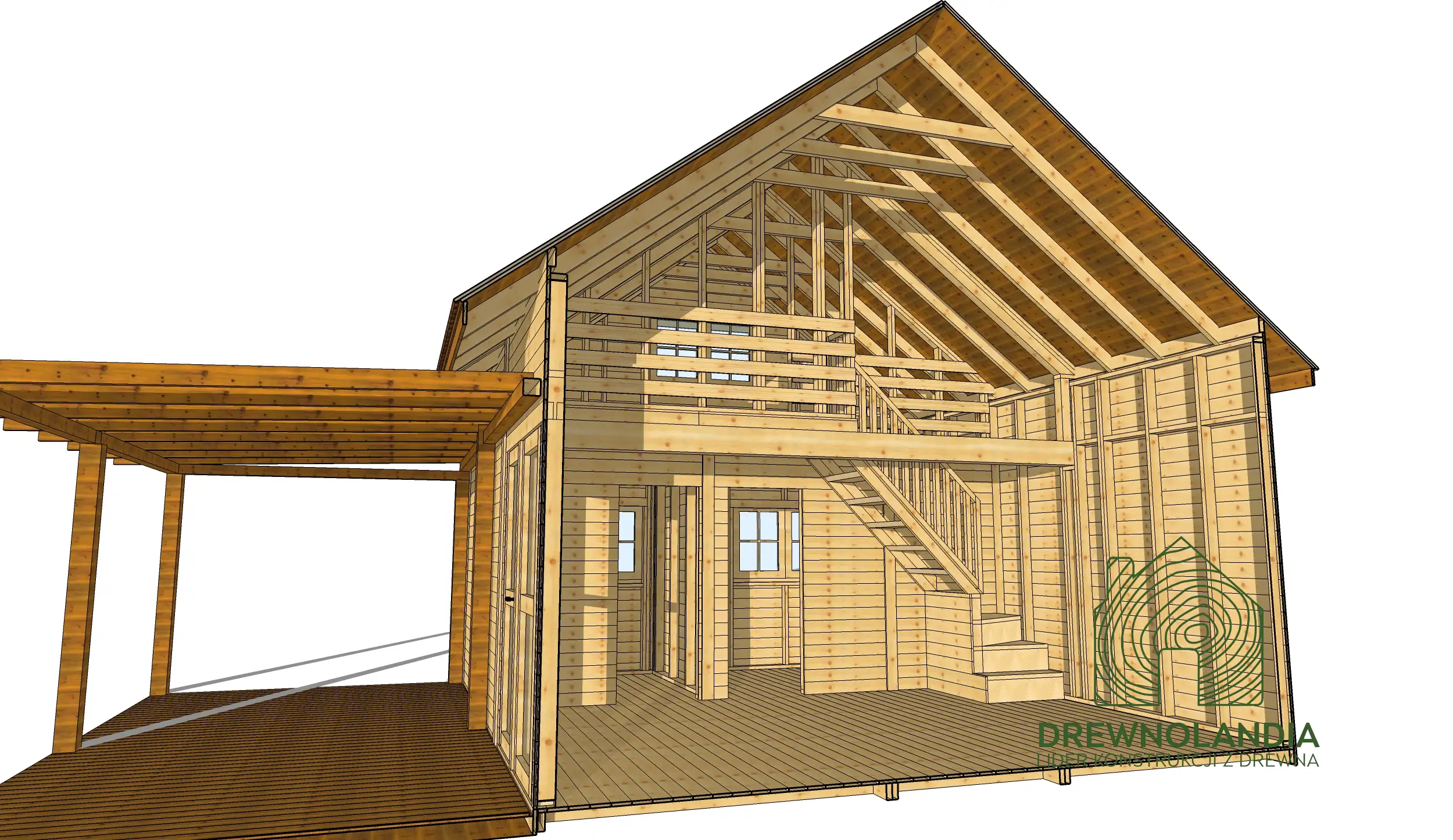 Domek Julianek SSZ 6x5,5m z tarasem (SSO)