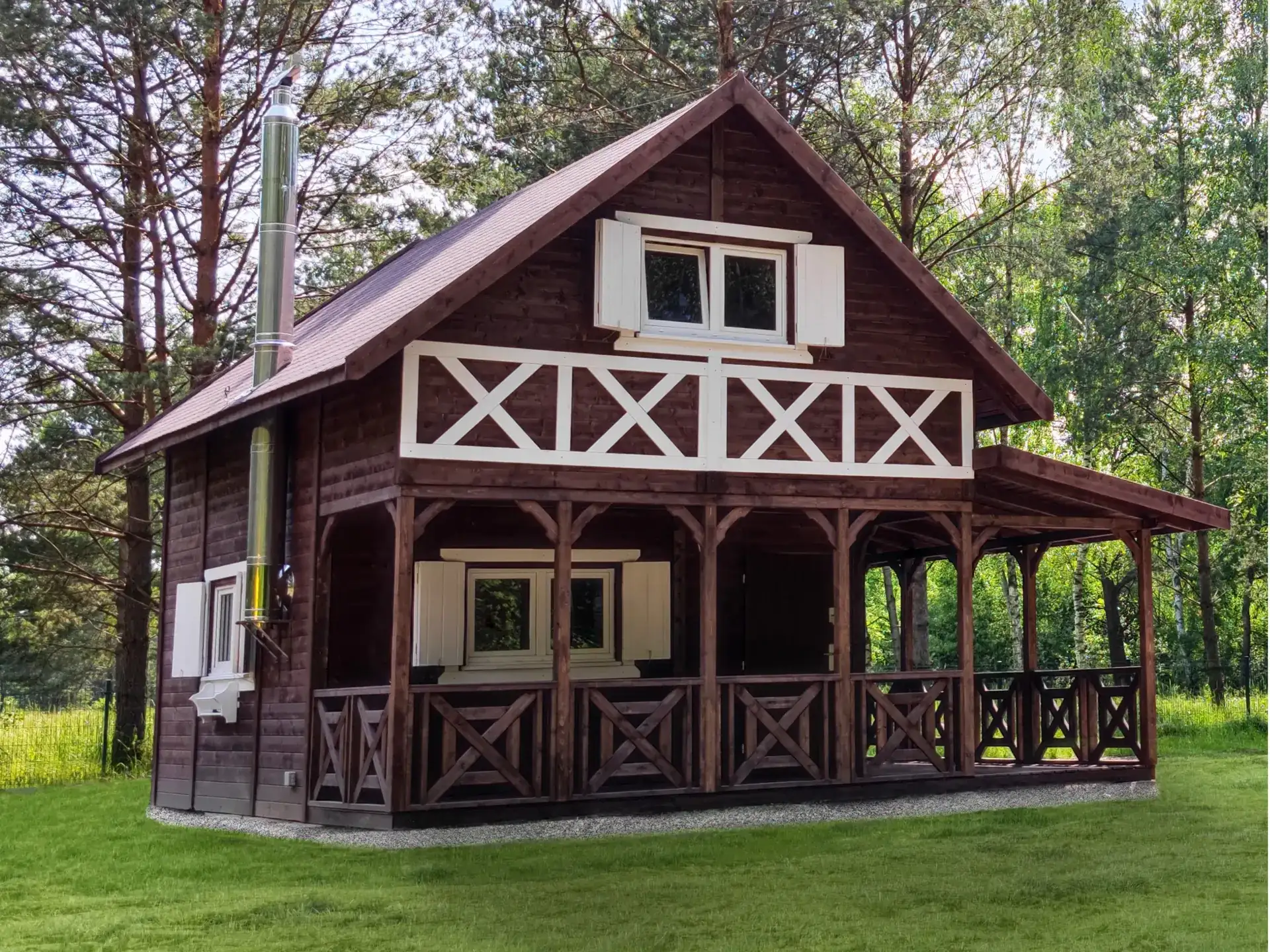 Domek Olaf 7x5m z tarasem bocznym 7x2m (SSO)