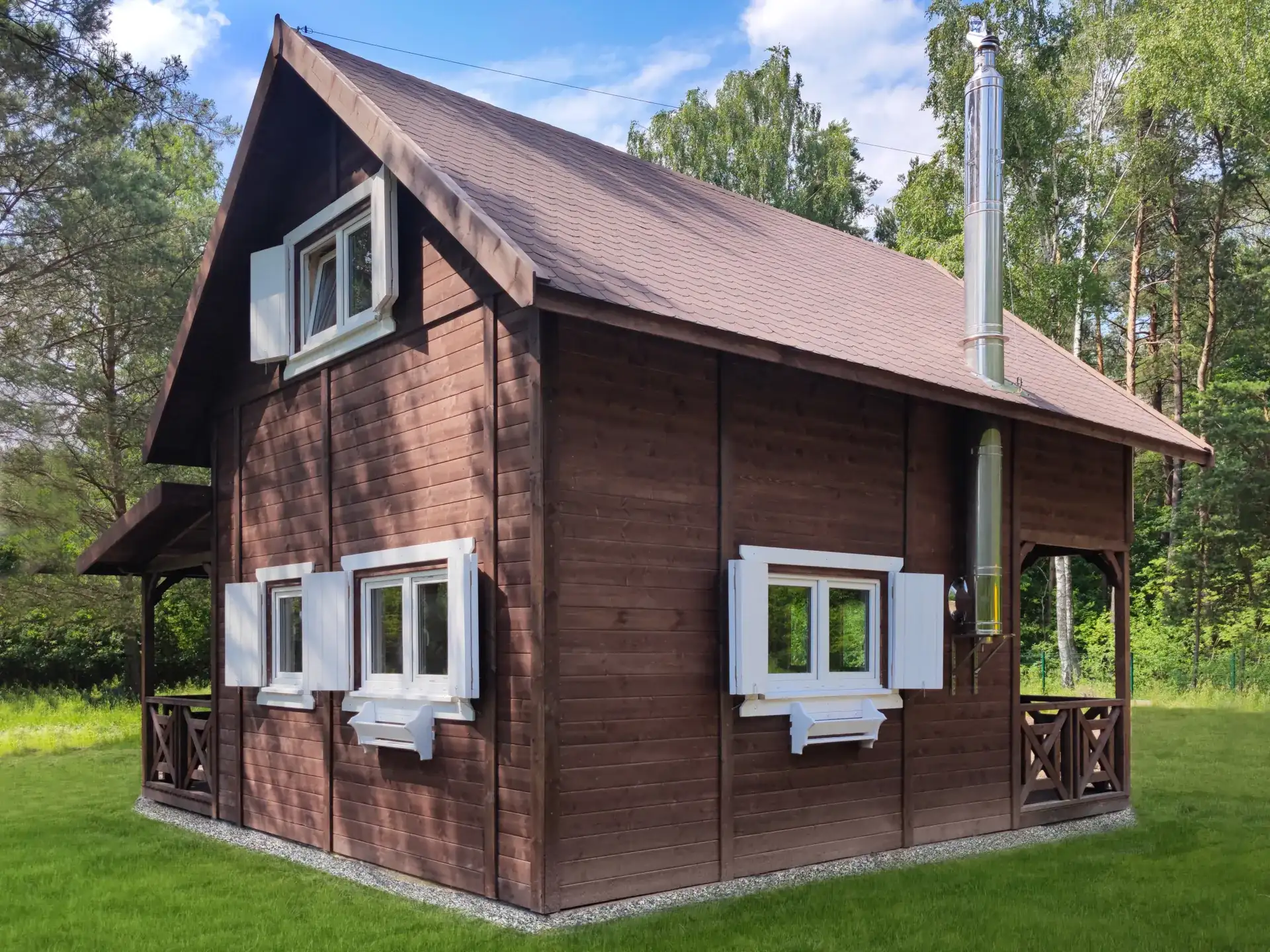 Domek Olaf 7x5m z tarasem bocznym 7x2m (SSO)