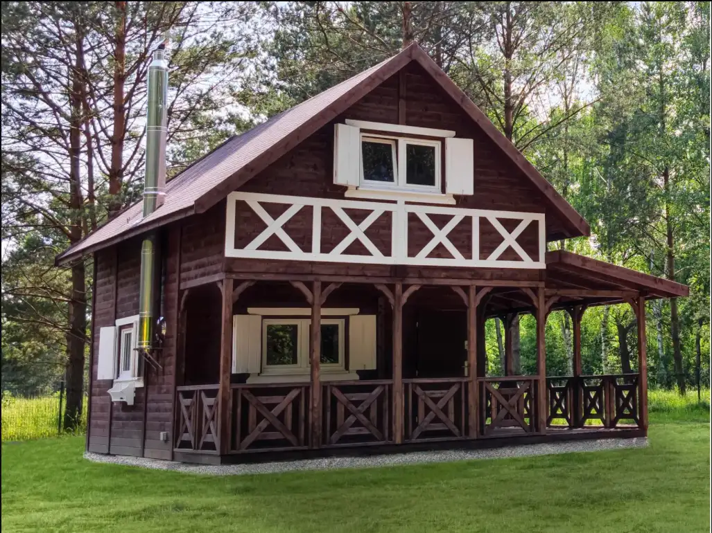 Domek Olaf 7x5m z tarasem bocznym 7x2m (CRA)