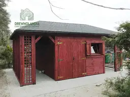 Domek na narzedzia z drewutnia