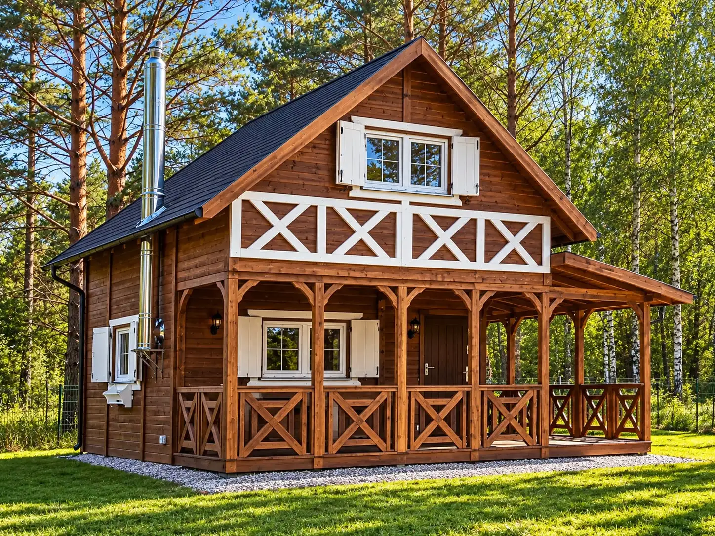 Olaf Cabin 7x5m with 7x2m Side Terrace (WT2021)