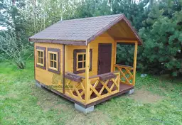 Place zabaw domki z drewna